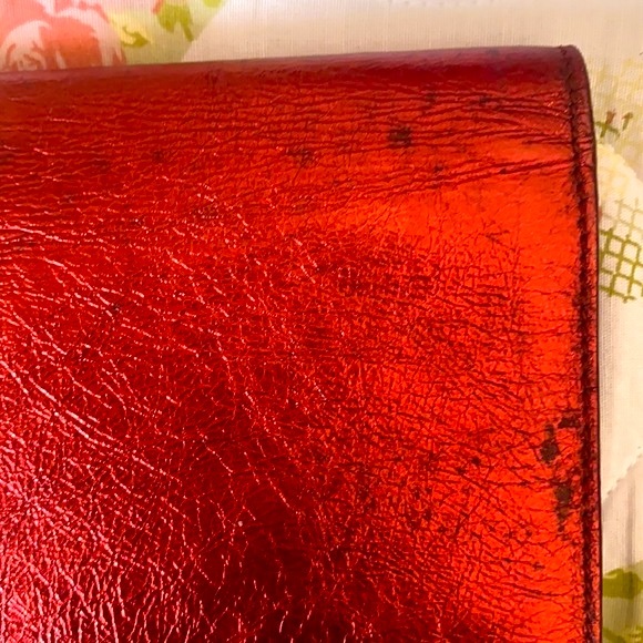 RARE metallic red YSL Belle du Jour leather clutch - Picture 9 of 16